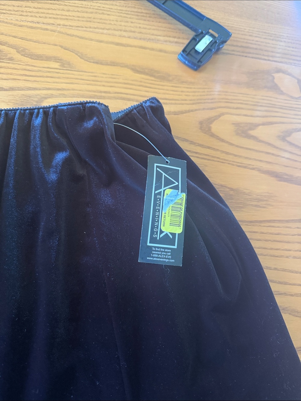 Alex Evenings Black Velvet Maxi Skirt - Picture 4 of 4